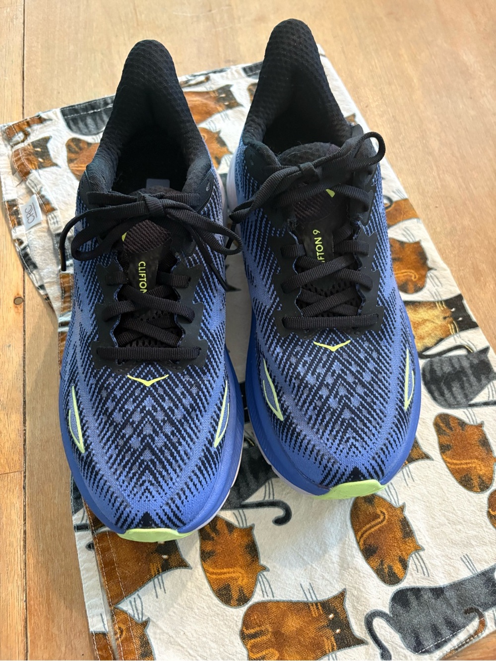 Hoka One One Blue Black Lime Athletic Running Shoes